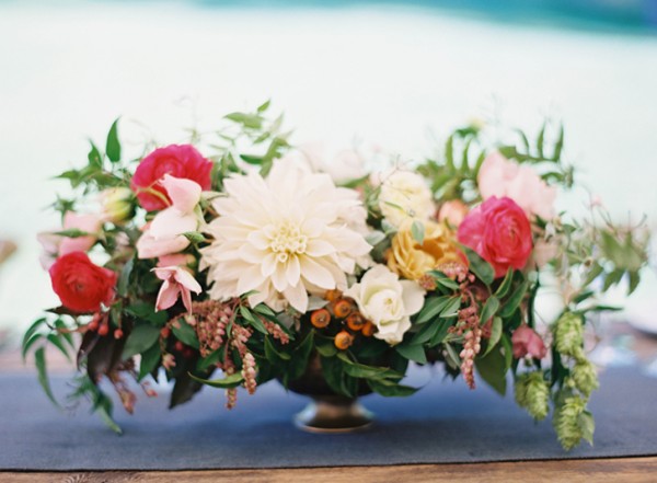 floral centerpiece vermont wedding