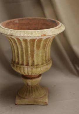 aged terracotta urn
